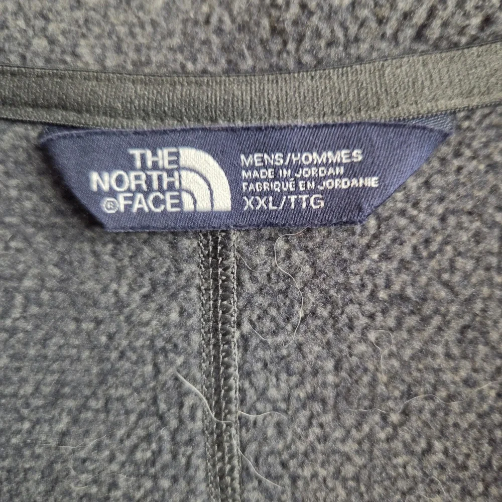 The North Face Mens XXL Charcoal Gray Textured Fleece Quarter Zip Pullover Jacke